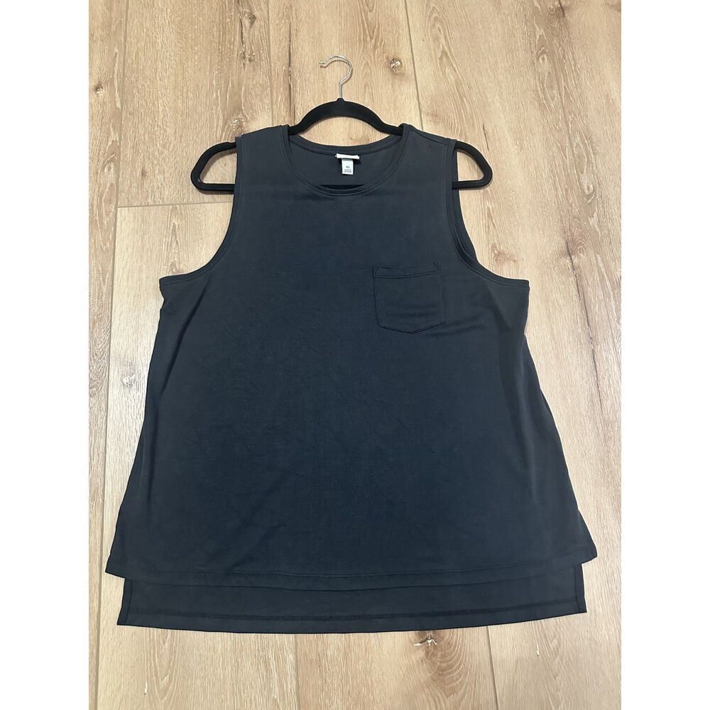 Women's A New Day Black Sleeveless Pocket Tank Top Shirt Black EUC!